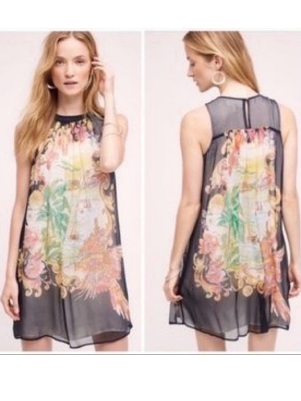 Anthropologie Moulinette Soeurs Varese Lightweight Silk Summer Dress Size 0